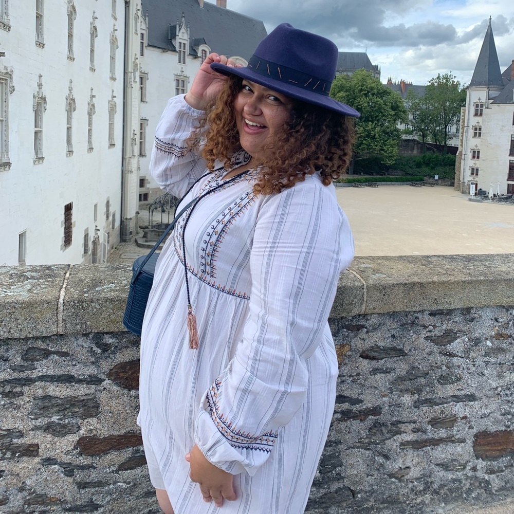 Long sleeved bohemian style dress